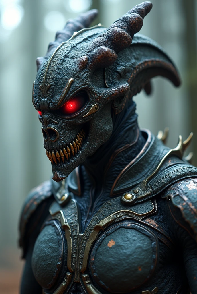 A devil helmet in the dark