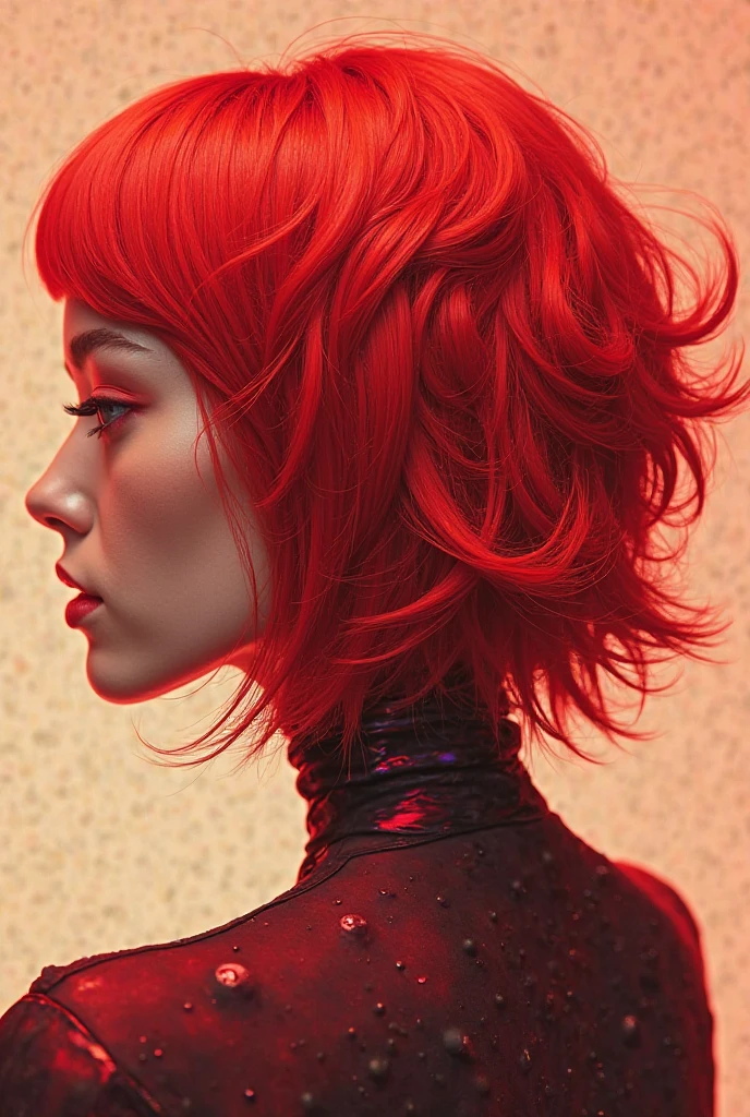 A picture of red hair styling