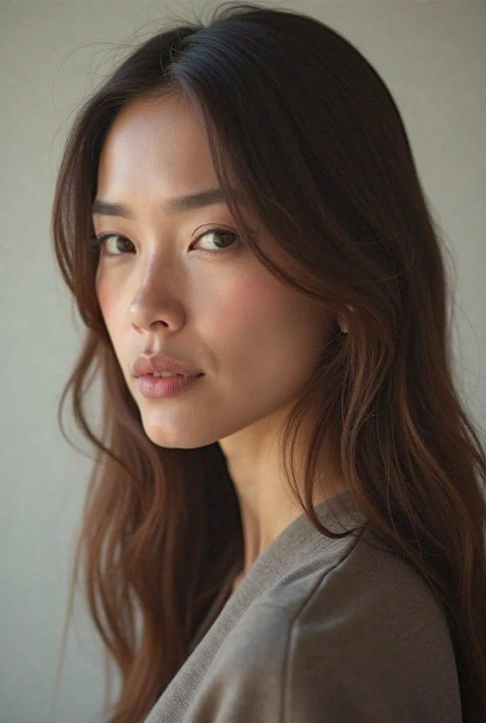 dressed, (photo realistic:1.4), (hyper realistic:1.4), (realistic:1.3),, (smoother lighting:1.05), (increase cinematic lighting quality:0.9), 32K,, 1girl,20yo girl, realistic lighting, backlighting, light on face, ray trace, (brightening light:1.2), (Increase quality:1.4),, (best quality real texture skin:1.4), finely detailed eyes, finely detailed face, finely quality eyes,, (tired and sleepy and satisfied:0.0), face closeup, t-shirts,, (Increase body line mood:1.1), (Increase skin texture beauty:1.1)