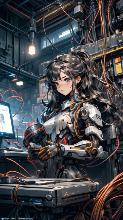 (head shot:1.6)、Very detailed, Advanced Details, high quality,  High resolution, 1080P, hard disk, beautiful,(War Machine),Armor War,(He has a machine gun in each hand:1.5),(Dynamic pose:1.3)、(((attack posture:1.3)))、beautiful,Mecha Cyborg Girl,BATTLE MODE,Mecha Body Girl,She is wearing a futuristic War Machine weapon mecha、(((Mechanical Headgear:1.3)))、(((Cyber Headphones:1.3)))、Close-up of a woman in a futuristic suit, Girl wearing mecha cyber armor, Cyberpunk Anime Girl Mecha, Female Mecha, perfect Anime Cyborg woman, Anime Cyborg, Mech Suit, Anime Mecha Armor, アニメMecha aesthetics, Girl in Armor, beautiful少女サイボーグ, Mecha aesthetics, Japanese Cyborg, Cyber Suit, Cyber Japan style armor、((High ponytail:1.3))、