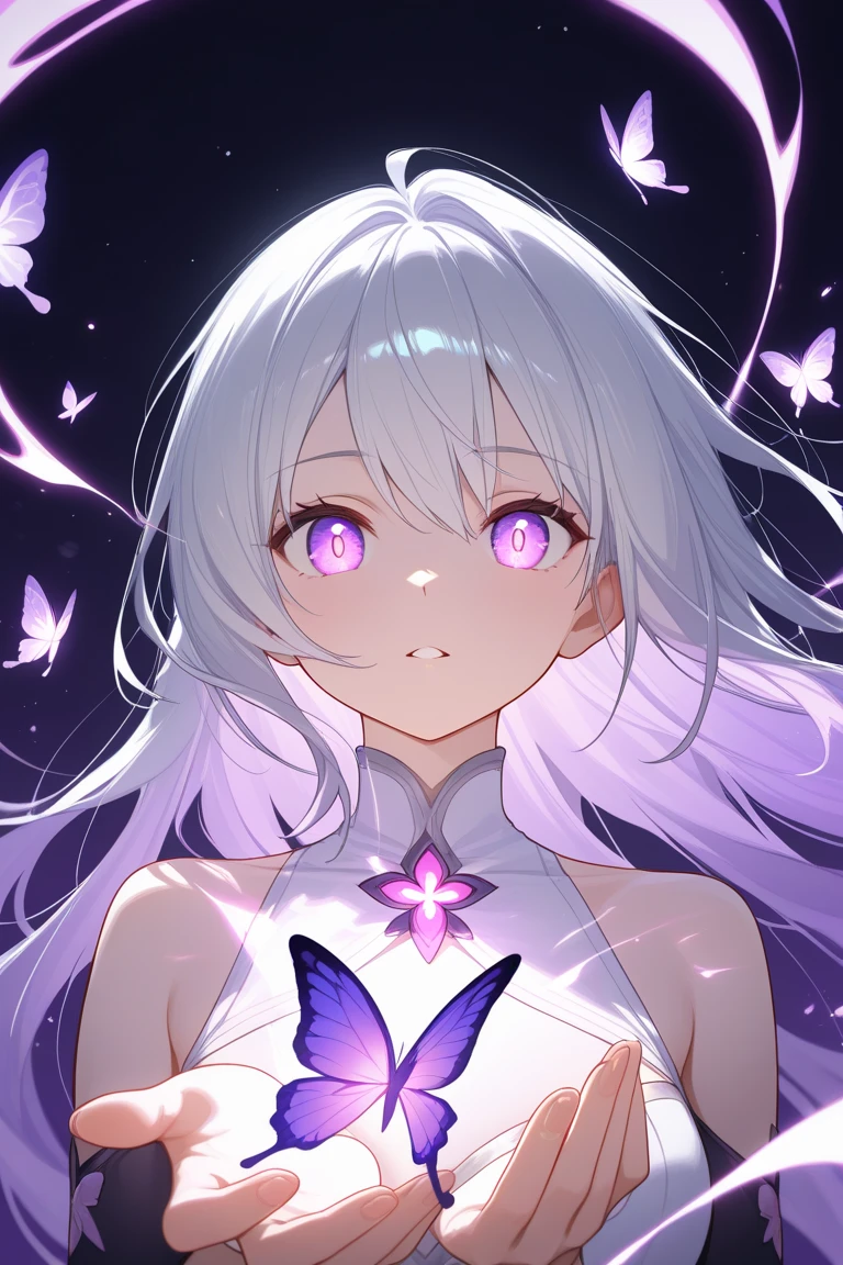 (masterpiece:1.2, best quality), (finely detailed beautiful eyes: 1.2), (extremely detailed CG unity 8k wallpaper, masterpiece, best quality, ultra-detailed, best shadow), (detailed background), (beautiful detailed face, beautiful detailed eyes), High contrast, (best illumination, an extremely delicate and beautiful),1girl,((colourful paint splashes on transparent background, dulux,)), dynamic angle,beautiful detailed glow,full body, cowboy shot, white hair, purple eyes,