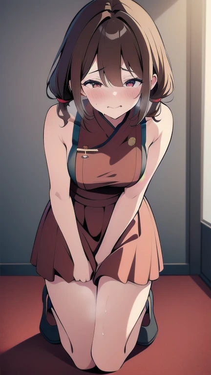 (ultra-detailed, best quality, anatomically perfect body), (full body), (small breast:1.3), shiny skin, (Various girls), girls from 15 to 25 years old, bladder full tank, (have to pee:1.1), (urge to pee:1.3), (only one person peeing self:1.1), Pee flowing in the thighs, (very desperate to pee:1.2), (going to the restroom entrance), (waiting for restroom with line of girls in queue), standing, (Each one has a different maxi peasant dress:1.4), (Each one has a different boots:1.1), (Each one has a different hair), (knees together and feet apart:1.3), (Rub each other's thighs:1.3), (leaning forward:1.1), one hand between legs, (skirt lift:1.2), (holding the crotch:1.5), (stroking own abdomen:0.9), (stroking one's own thighs:1.5), (blush:1.4), (embarrassment1.5), (impatience:1.8), (flustered:1.4), (fidgeting around:1.2), (flowing sweat), (erotic body twist:1.4), (panting:1.4), (breathless:1.3), closed eye, parted lips, (ecstasy), (refreshing:1.2), looking away, (crisis:1.2), (panties:0.3),