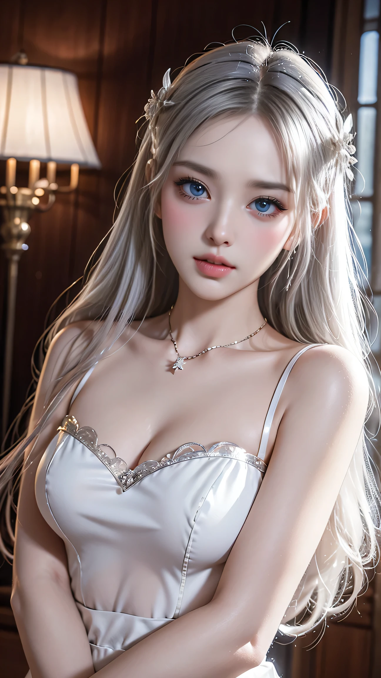 ((Girl showering in the bathroom))、top quality work,Real work,Ultra Premium Graphics,8K HD CG works,High quality graphics,High-definition CG works,super fine details:1.1,Advanced technical details:1.1Photo-realistic,Natural light:1.5. light effect(virtual light effect:1.8),超A high resolution,長いsilver hair,silver hair,transparent hair,high detail hair(premium hair detail:1.1)clear eyes,beautiful double eyelids,sharp eye makeup, delicate eyelash makeup, thin eyebrows, highly detailed eyes,high nose, nice red lips, rose cheeks, A face with delicate makeup , cute face, perfectly proportioned face,(Advanced facial details:1.1),shiny,summer sexy,(((Off shoulder wet semi-transparent white tank top)))、((Wet white panties are visible)),photo shoot,woman'artwork of,full body figure,realism,wonderful,My eyes are shining today、((she is wet))、(nipple),((Pink nipple is visible through the)),Silver-haired girl,free wallpaper,off shoulder、((nipple))、(puffy eyes:1.2)、 (slim legs),(Light hits your face and chest)、(((((underboob)))))、lower chest、oily skin、skinny、 ((The underside of the chest is slightly visible)),((visible underboob))、(I can see your belly button and ribs)、Hip bones and lower abdomen are visible、