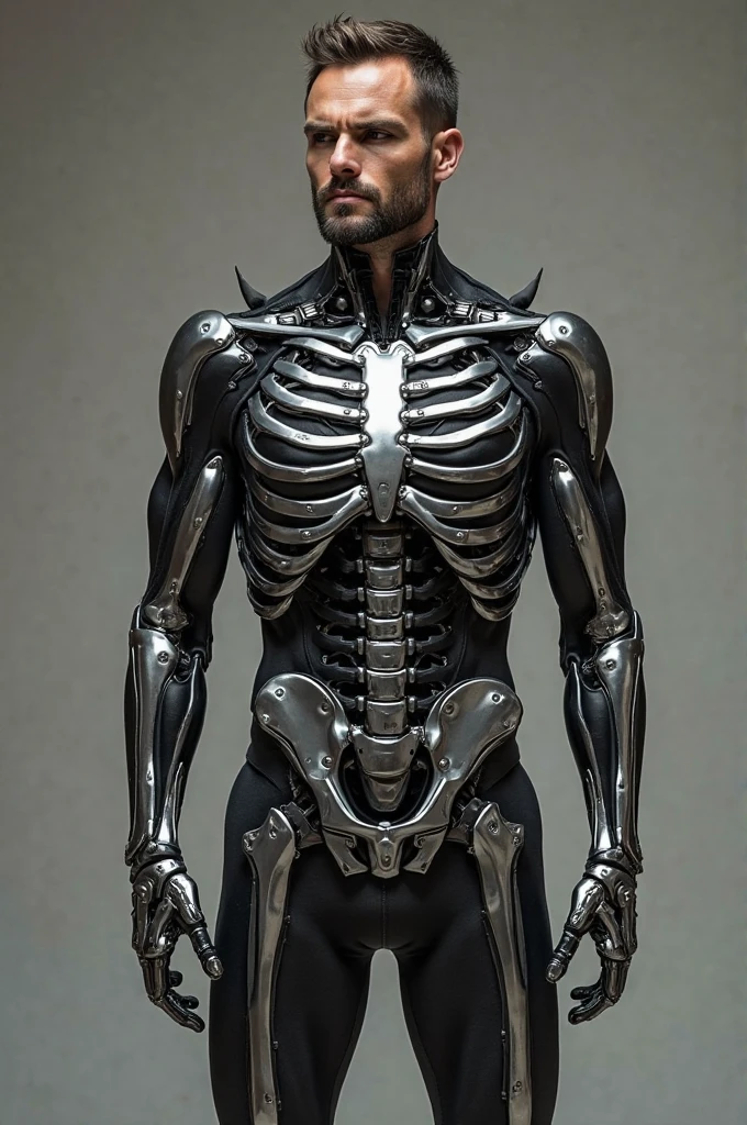 Black skeleton with muscles