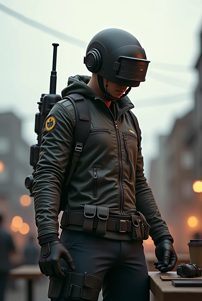 score_9, score_8_up, score_7_up, rating_safe,source_furry,anthro,source_cinematographic in 3D, A skunk cop is assembling a gun for the viewer And a New York background and his car back there too (<3)