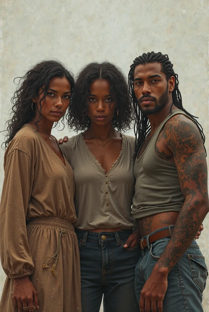 Richard Rios couple with a dark-skinned woman with curly hair 