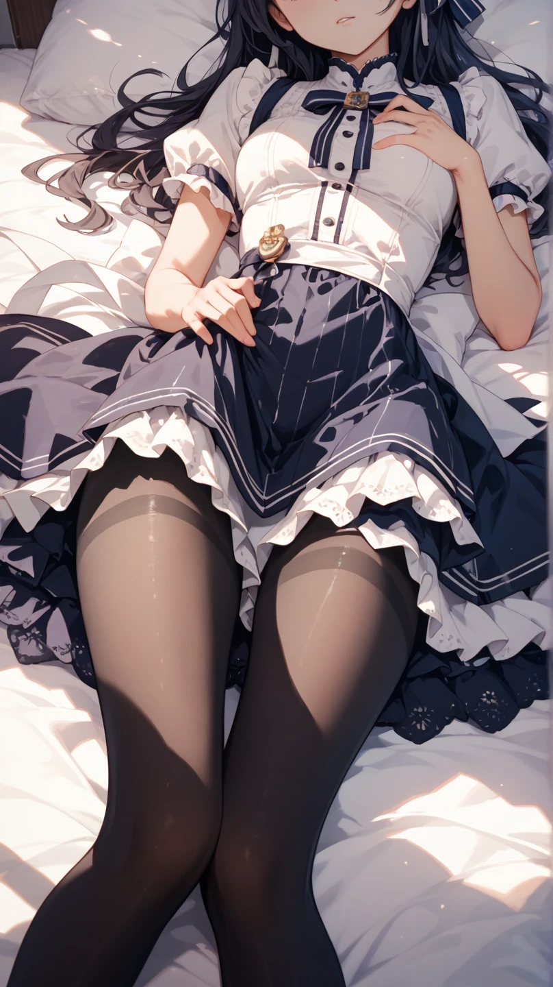 (((Pixel Perfect, Perfect in every detail))),alone,1人of女of子,Amami Haruka,red ribbons,View your viewers,smile,Happy,
Day,null,cumulus clouds,in spring,High resolution,colorful,Volumetric lighting,
depth_of_Field,alone_concentrated,depth of Field,Front view,whole body,
Teen,skinny,thin,thin,(expensive:1.1),
,(blue dress),School_uniform,length_sleeve,shirt,dress,white_shirt,襟ed_shirt,head_ribbon,apron_dress,Best,(Lace-up_boots:1.1),(black_pantyhose:1.4),Panty lines,
Outdoor,Beach,
(Skin Dentition:1.4),thin thighs,