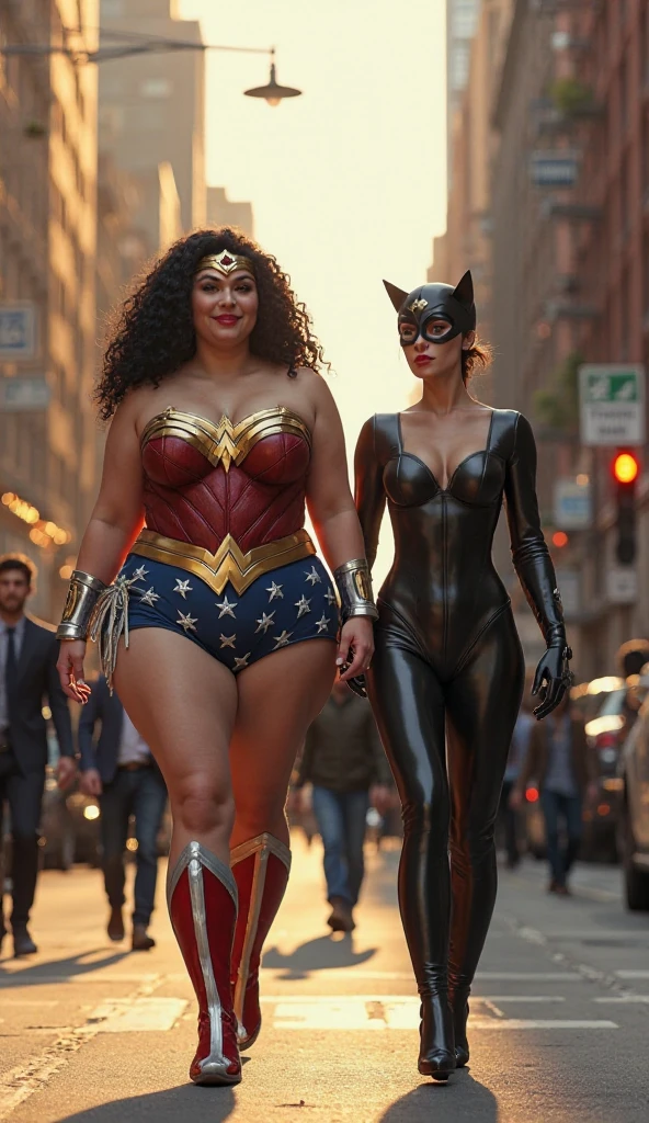 Black woman, raw image, high definition, straight hair, spider man crosplay, big breasts, big ass, on the street, perfect picture, art, (FRONT VIEW:1.5), (FROM FRONT:1.5), (PAWG body:1.2)