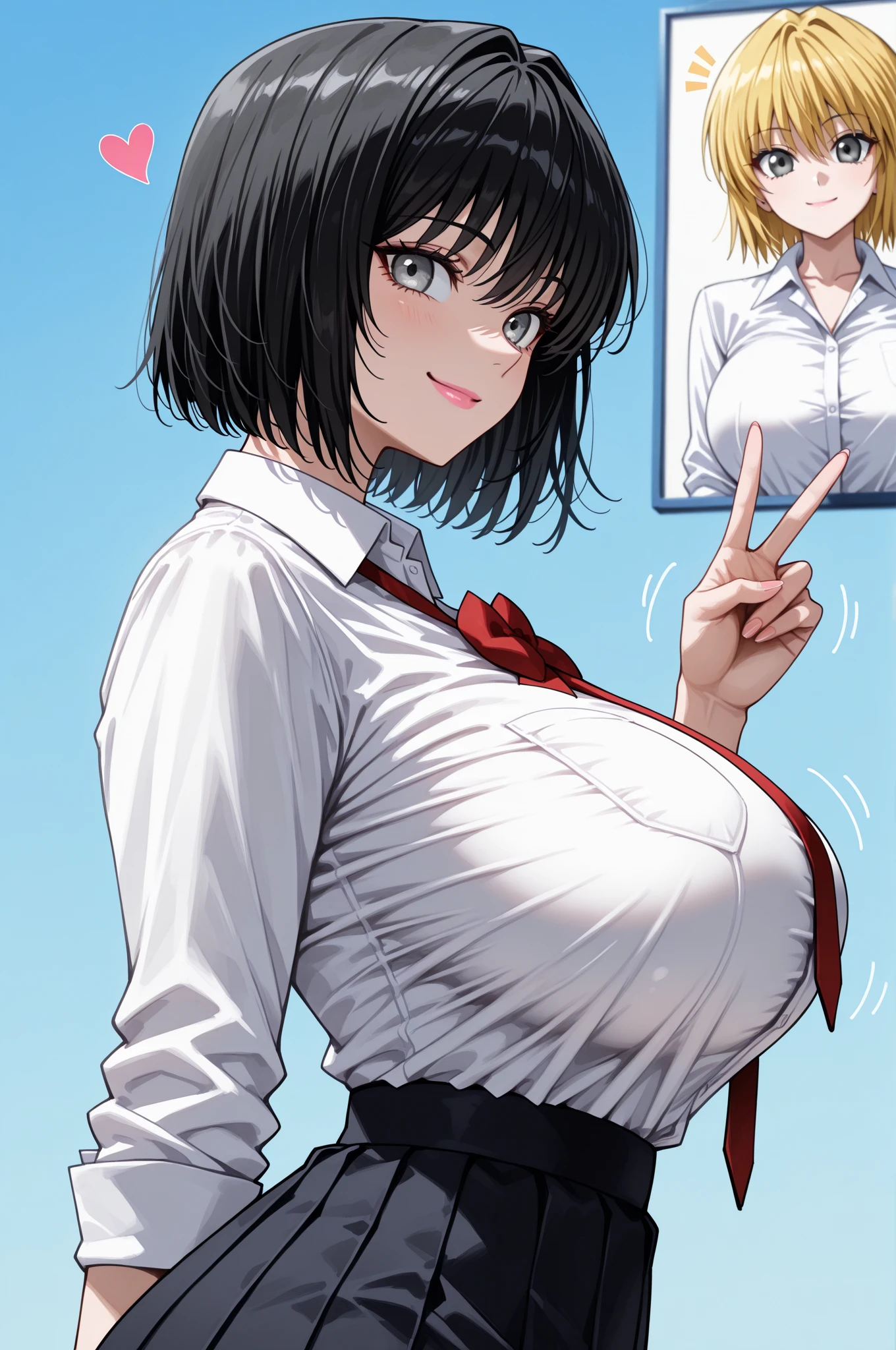 、(masterpiece、Highest quality)、Highest quality, Ultra-high resolution, (((masterpiece))), alone, Sweat、Big eyes, Composition from the front、Shortcuts、Embarrassed face、Bronze colored hair、Cut the back hair short、Bathroom、Shower scene、 Expose、Completely naked、pubic hair、belly button、Large areola、Nipples、short hair