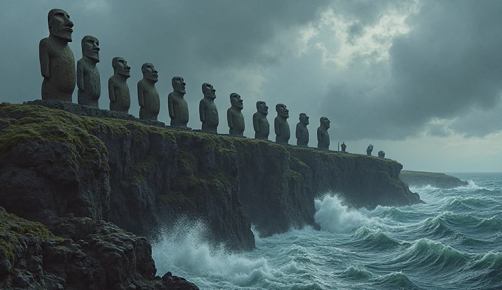 Easter Island seen from the ocean