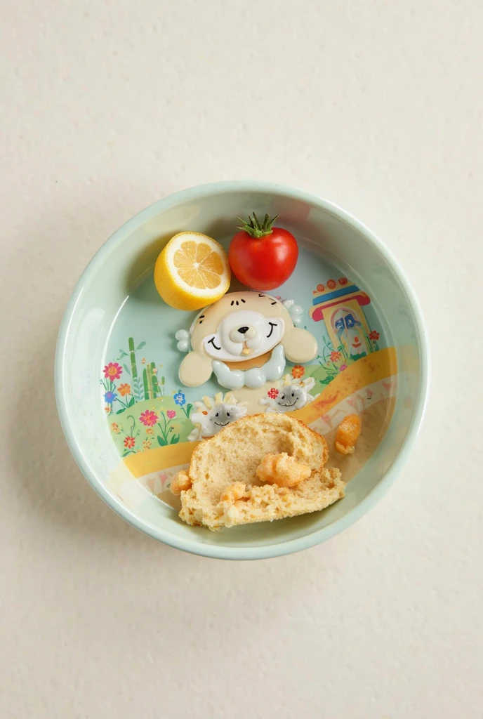 long blonde child girl hair , There is a plate of food with a lot of cheese.