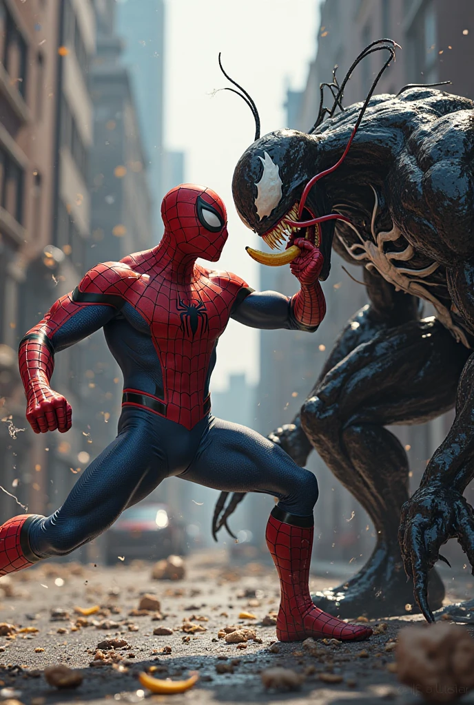 We need an image of Venom running after a boy to eat him.