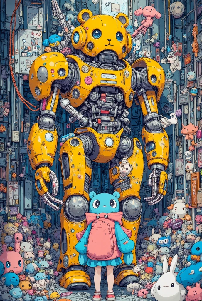 Masterpiece, full body shot, colorful illustration of a (Cyberpunk [Cyborg|Winnie the pooh] ),((cyberwear)), (flashy cyberpunk armor),dynamic angle, [Bold|Bright] colors, 90s cyberpunk artwork, dynamic composition  <lora:cyberpunk_xl_v1:0.6> Winnie the pooh