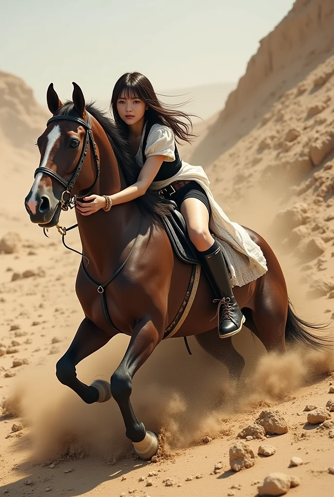A female centaur,She is famous in the multiverse,She is both a female centaur, half human, half horse, half horse,It is also a female Yingzhao。She blends both images,The first is the head of a horse/neck/Shoulder these parts,After feminization,The upper body transforms into a beautiful female human,Female, half-centaur, half-human, half-horse, half-human,The second is the waist of the horse/hason/gluteal/Legs feminine,Female half-horse with beautiful woman's,Chimer,It's like a female human wearing a half-horse-like costume and making a seamless chimera,This chimerization is based on powerful futuristic technology。The ultra-wide-angle lens captures the image of her sleek and ethereal wings charging and leaping on the ionosphere。Her front half is distinctly feminine,Tall sexy body,Has K cup teardrop-shaped giant tit chest,It has a small man's waist butterfly spanning long legs,The half-horse part of the hind body,Embedded interface in the front half of the body hip position。The horse-shaped, half-horse torso form of her back body is completely female and humanized。A sexy bent dog-style shaped ribcage embedded in the lower back position of the beautiful woman's body from the upper end of the sternum/lower back/Ventral transverse。Then there are the sexy beauty's upright hips,Her entire body has been completely feminized,Including the half-horse part。Mechanized armor covers the legs with knee-shaped anti-joints and feet,And these parts are highly anthropomorphic,This makes her legs graceful and slender,Her four horse legs exploded in length proportions and was slender and toned,Under the legs are skinny white feet dressed in Skyscraper Heels,Use Midjourney's advanced stroke tools and color palettes, as well as texture packs, model packs, and texture tools,Concentration,Femaleize all parts of her original equine physiologic appearance,And give these parts an ergonomic appearance,Fine treatment of the thoracic and abdominal cavity of the posterior body,As well as hips and