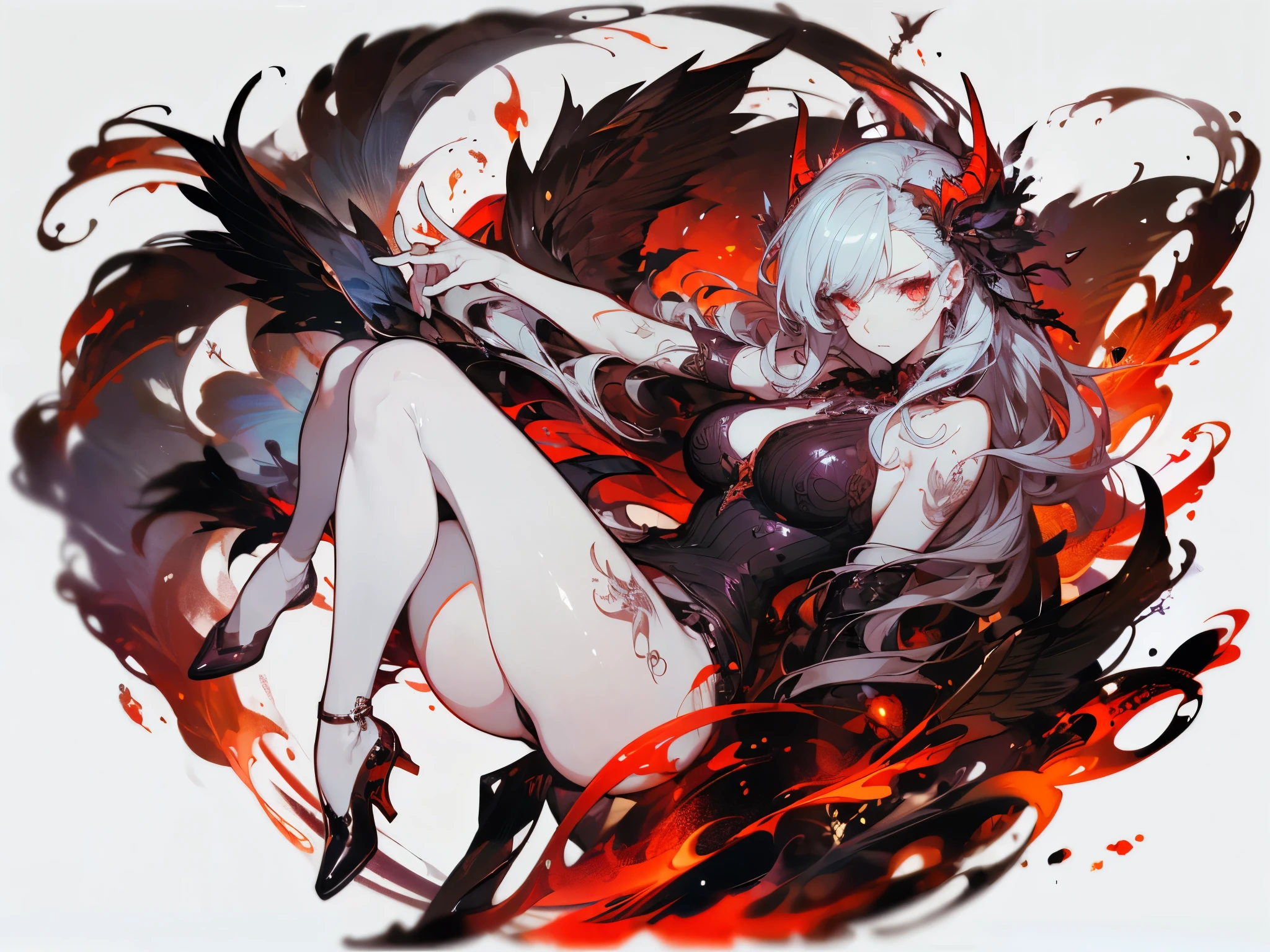 (Masterpiece:1.5),(Best Quality:1.5),High Resolution,Highly Detailed,(Low Contrast:1.1),Full body photo,.official art,red background,flat color,partially colored,{persona 5},.|key visual| intricate| highly detailed| breathtaking beauty| digital lineart| vibrant|,.Aestheticism Painting,.