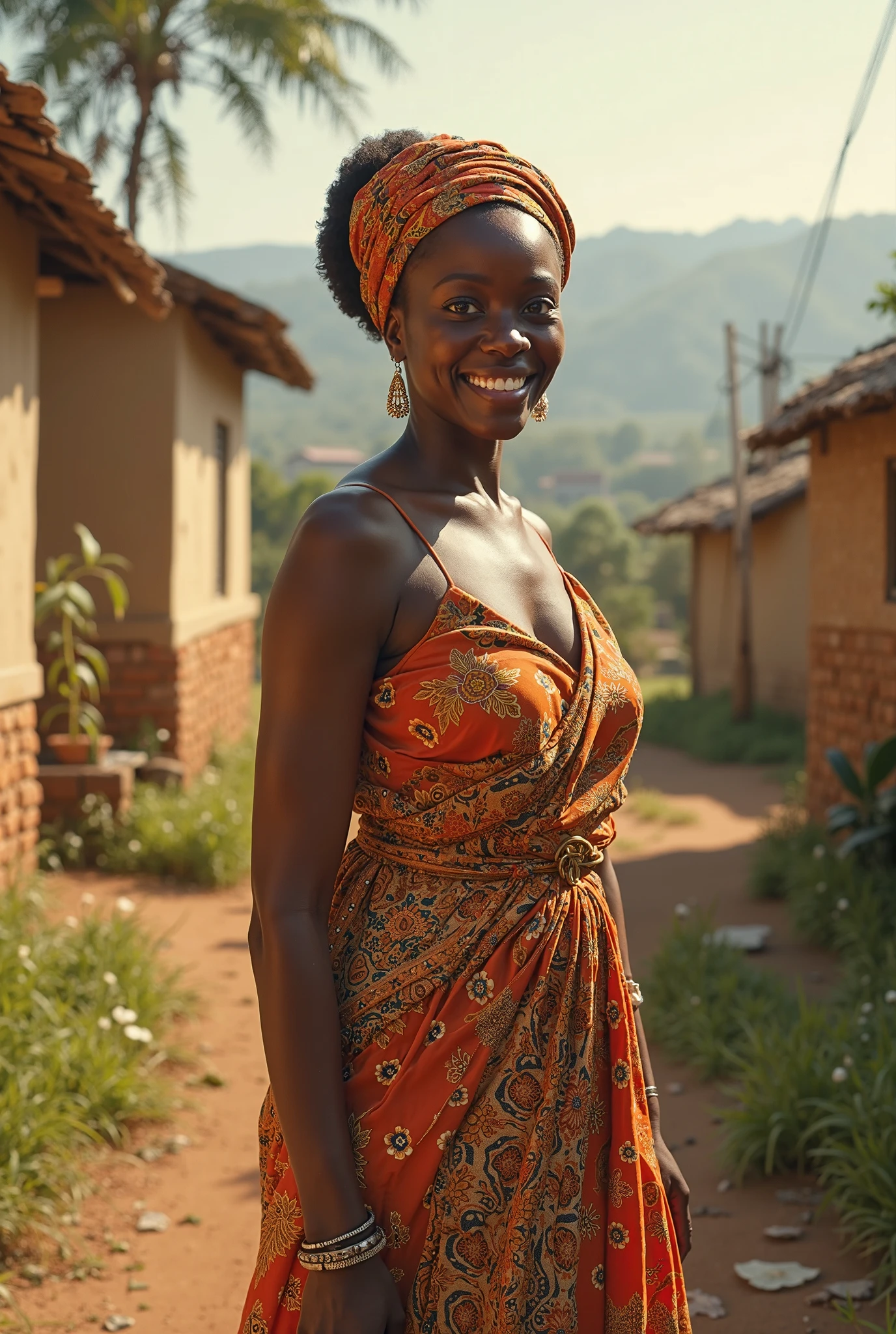 Black woman in a village 