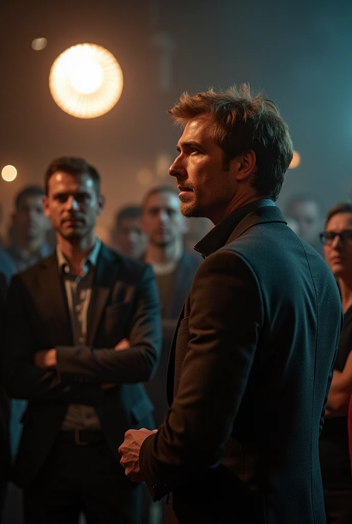 Some gangsters ganged up on a handsome mature man,and took off his clothes,touch his body parts。Chest muscles!chest hair!Cinematic texture