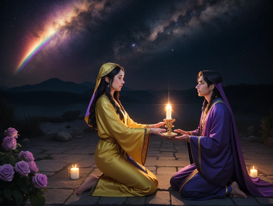 "Description: Create a sequence showing individuals listening intently to testimonies of divine encounters and spiritual visions, their expressions transitioning from curiosity to deep reflection and spiritual awakening.
Details: Use facial expressions and body language to convey a range of emotions, from skepticism to awe and profound contemplation. Include subtle elements like glowing light surrounding the storytellers, symbolic representations of spiritual guidance, and an atmosphere of quiet reverence. This visual should capture the transformative power of testimonies in shaping spiritual beliefs and fostering personal growth."