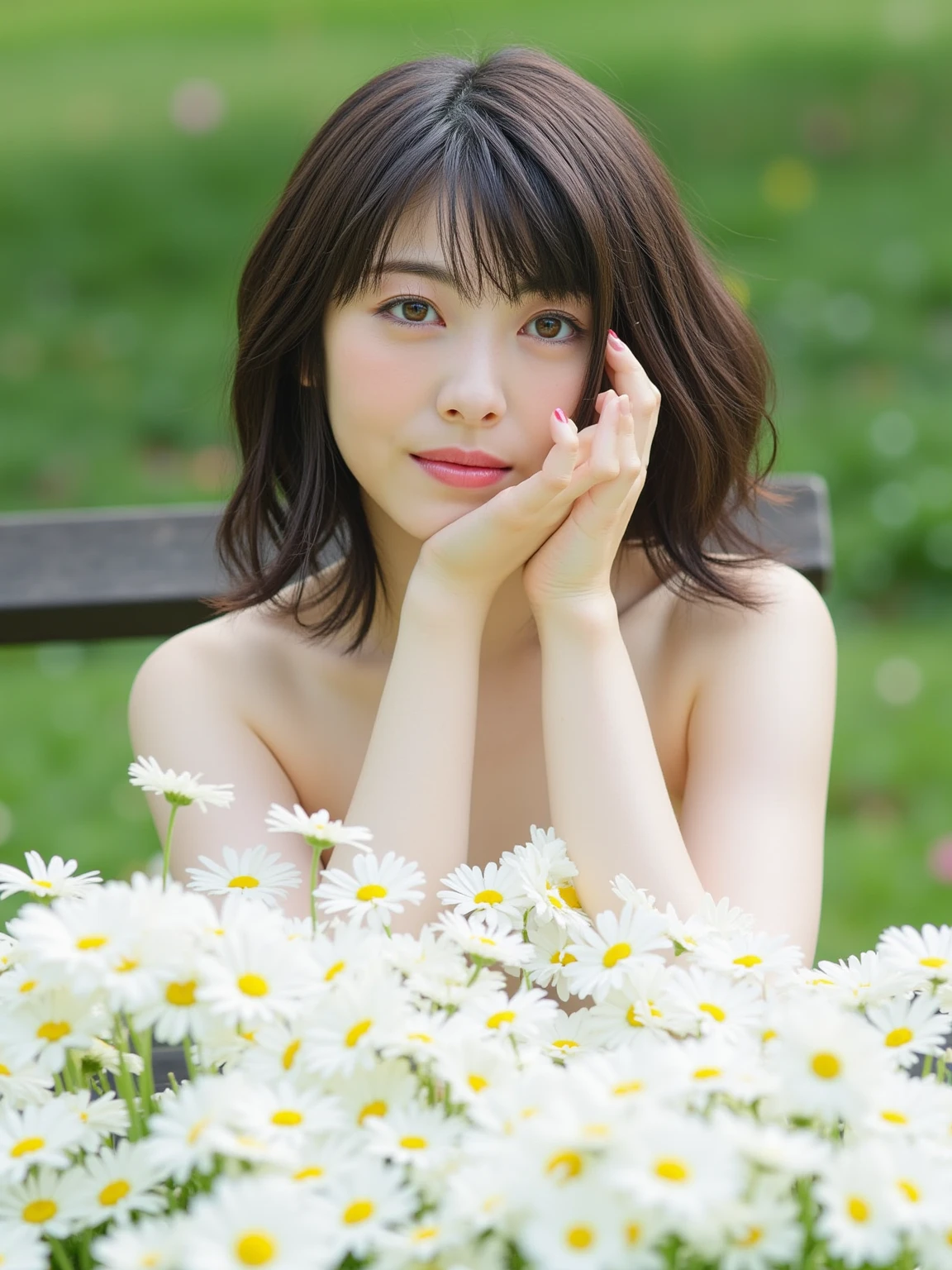 ((((((naked))))))、Holding a bouquet., Girl in Flowers, Flower picking, Holding flowers, Flower picking, Girl sitting in a flower field, Girl sitting in a flower field, Presenting flowers to the heir'cheek, flower garden girl, flower garden girlの肖像画, Girl walking in the forest, Girl with flower head、((((((naked)))))), With legs apart, Looking at me and smiling,