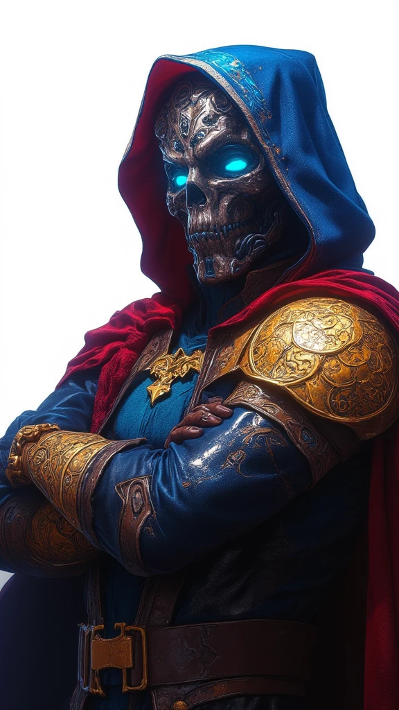 Skeletor dressed like M. Bison from Street Fighter.