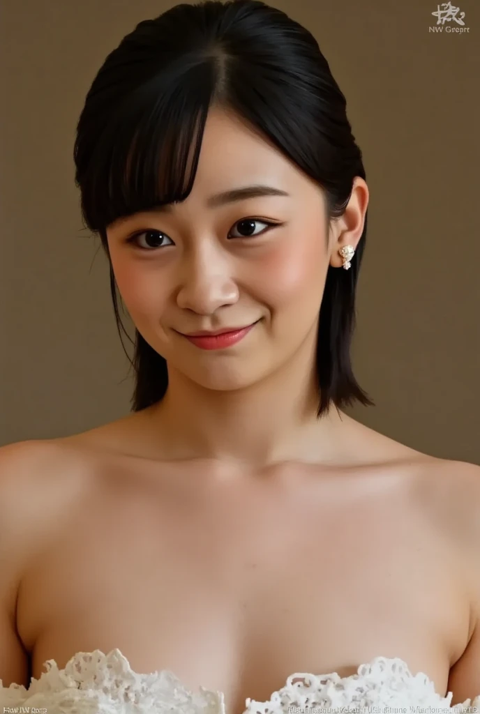 ((upper body shot)),((nude)),((nipples)),Ultra-high resolution,big eyes,(grin with tongue),Japanese,bangs,(a girl),(1 girl),((18-year-old)),((cute)),pretty,eyes closed