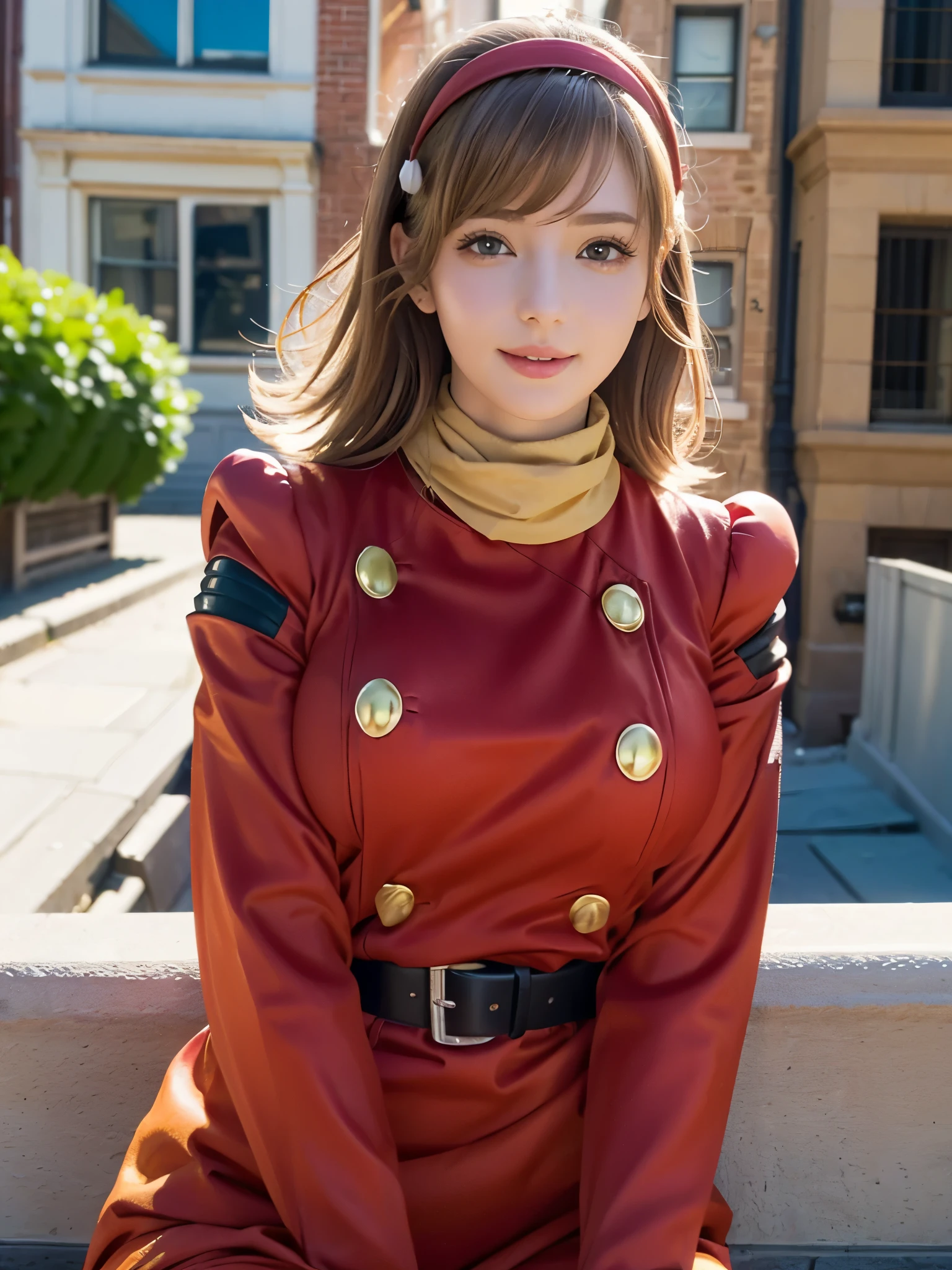 1girl, Alone, (cute Japanese girl), 18yo, Young female, Low Height, slim body, (smile:1.2), Looking at camera,
break
(upper body:1.3), (portrait:1.2), crossed legs, Seductive pose, arm support on windowsill, dynamic pose,
break
Professional photo-realistic images, (16k, RAW photo, best quality, masterpiece:1.2), (realistic, photo-realistic:1.4), (extremely detailed 8k wallpaper), sharp focus, depth of field, blur background, bokeh, cinematic lighting, soft light, High resolution 16k close-up of human skin,
break
perfectly round breasts,
break
cyborg003, FrancoiseArnoul, medium hair, red hairband, (red uniform:1.3), long sleeves, belt, (red pants:1.3), black boots, yellow scarf,
break
arafed row of brownstone houses in the city, brooklyn, victorian architecture, harlem, lush brooklyn urban landscaping, manhattan, savannah, ornately detailed, schomburg, victorian buildings, elegant highly detailed, new york back street, elaborate details, very ornate, city, tall terrace, tenement buildings, getty images, moroccan new york city street, elaborate detail,