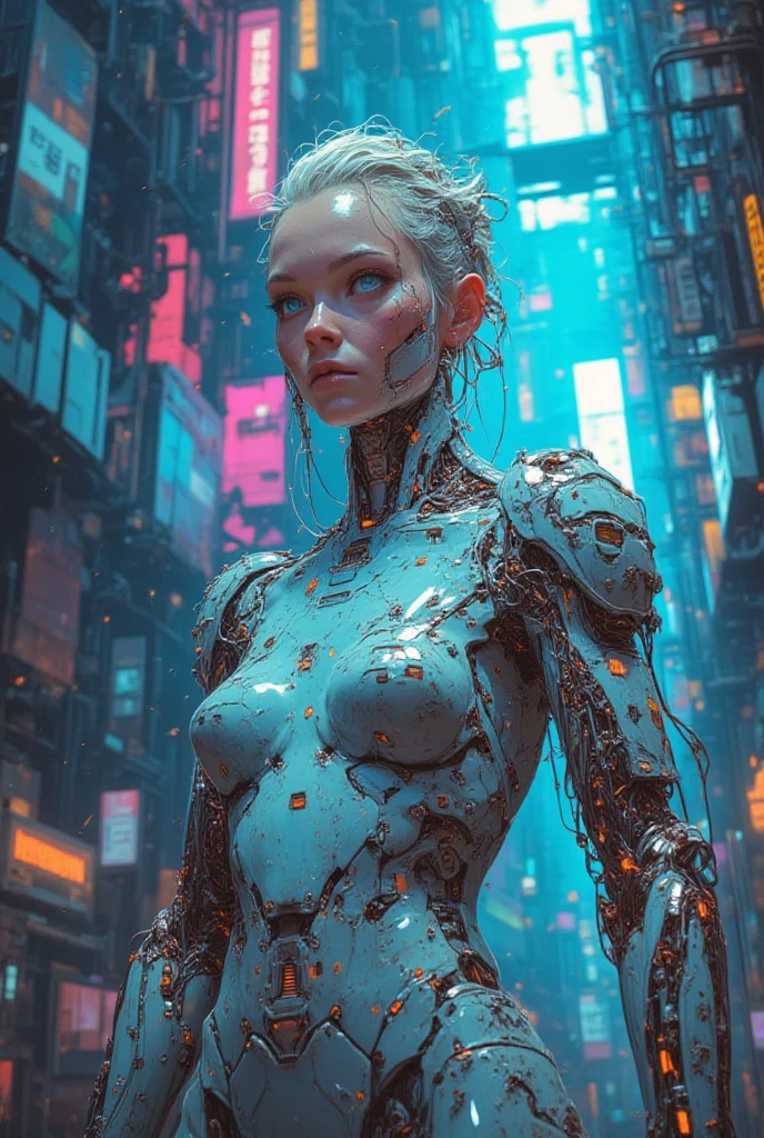mural of a female cyborg, by Ralph McQuarrie, by Aaron Horkey, circuitboard, dark futuristic, neon teal lightning, neon magenta lightning, neon cyan lightning, cables, wires, synthwave, vaporwave <lora:Da_Vinci:0.7> Biomech, ink drawing, anatomical, Da_Vinci, vitruvian, science fiction <lora:Dark_Futuristic_Circuit_Boards:0.8>, (masterpiece:1.2), best quality, (hyperdetailed, highest detailed:1.2), high resolution textures