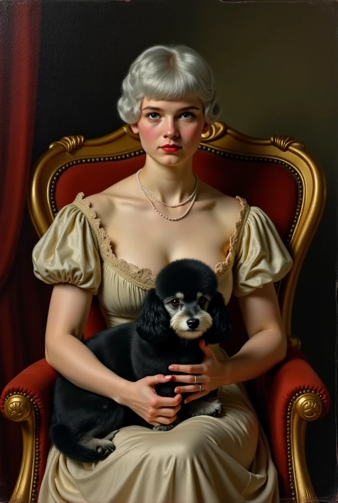 woman in orange dress standing next to a dalmatian dog, inspired by Giovanni Battista Tiepolo, inspired by Piero della Francesca, taken in 2 0 2 0, posing like a statue, michael angelo inspired, inspired by Kurt Wenner, with dogs, inspired by Giovanni Paolo Pannini, inspired by Piero di Cosimo, in front of a carved screen