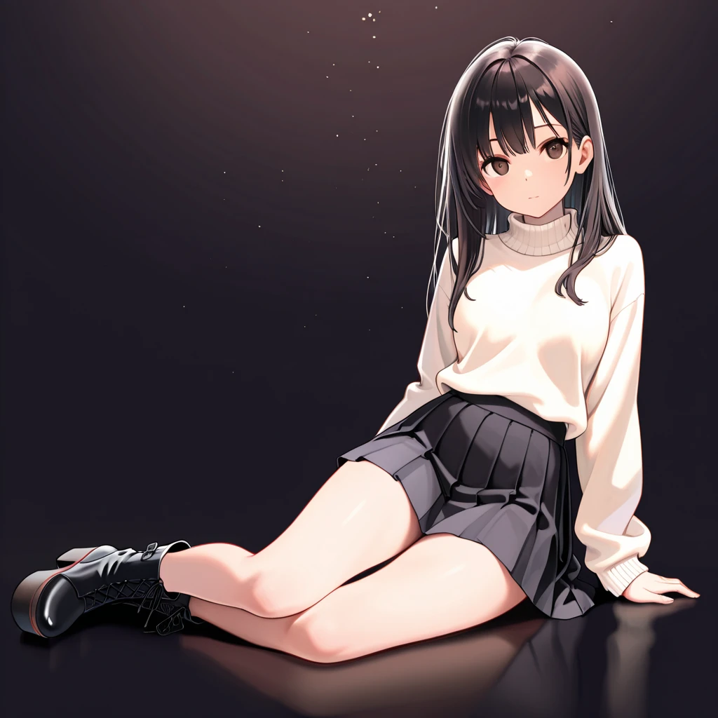 4K, high image quality, masterpiece, highest quality, digital art, illustration, anime black hair, straight and long hair, shirt, watch viewer