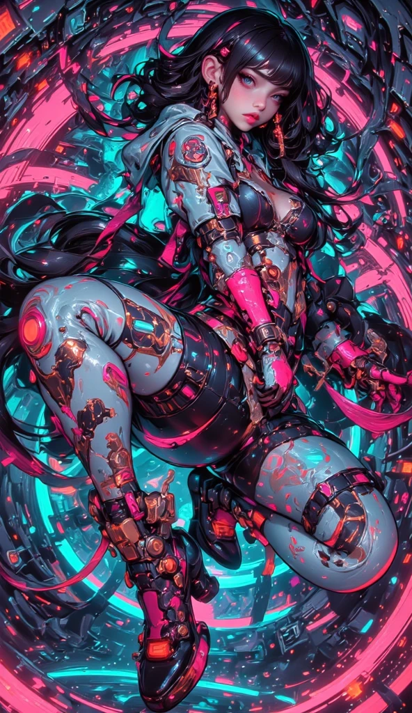 Centered detailed portrait of a masked woman wearing a venetian mask, vibrant peacock feathers, intricate, elegant, highly detailed, digital painting, artstation, smooth, sharp focus, illustration, illuminated lines, outrun, vaporware, intricate venetian patterns, cyberpunk darksynth, by audrey kawasaki and ilya kuvshinov and alphonse mucha, fullbody