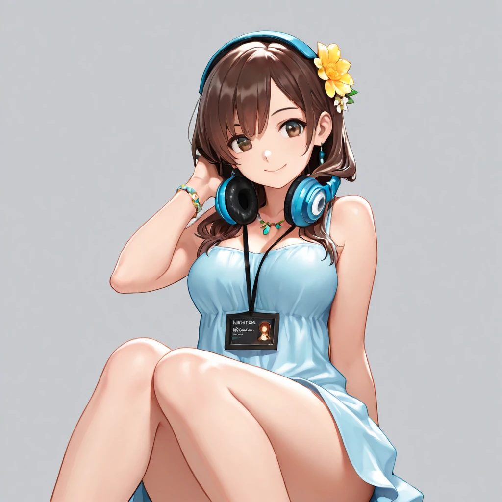 <lora:LofiGirlv2:.7>, 1girl, solo,brown_hair,ponytail,headphones,green (bikini:1.3),naked arms,on stomach,reading a book,smile, blush, in beach, volumetric light