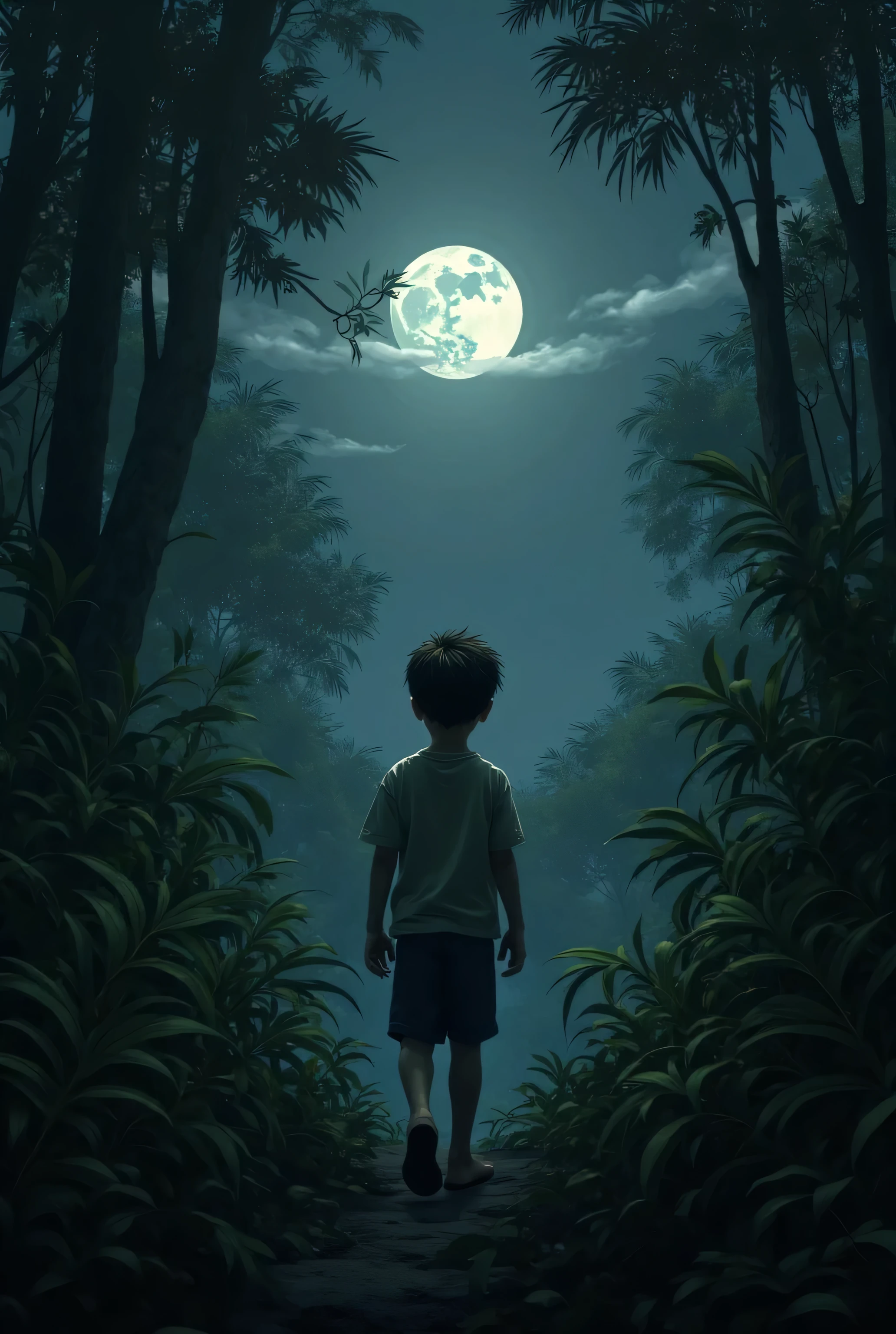 The boy is looking for his love in the silent night