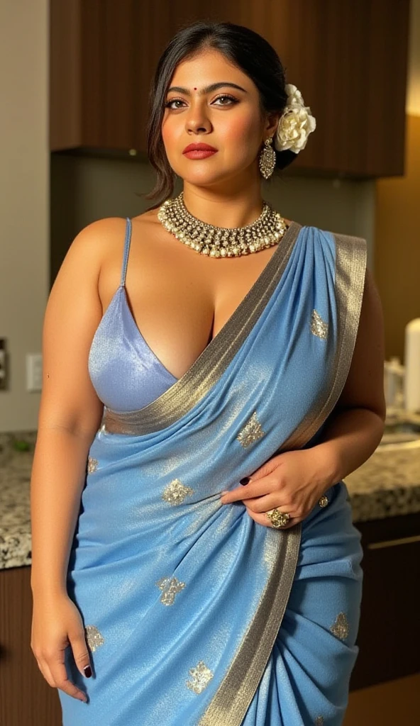 Indian close up photo of masturbating pussy in office, chin up and self pleasure in pain, open mouth wide, laugh, curvy, hourglass figure, swooping breasts, seducing eyes, standing with wide open spread legs, necklace, blue satin silk half saree, red lips, sultry, ponytail, (cinematic:1.3), intricate details, (ArtStation:1.2) lusty smile