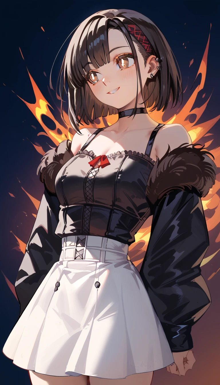 young boy, short black hair, cat ears, red eyes, tattoo, open torso, red pants, fire, Masterpiece, hiquality, 4k, HD, Good detail