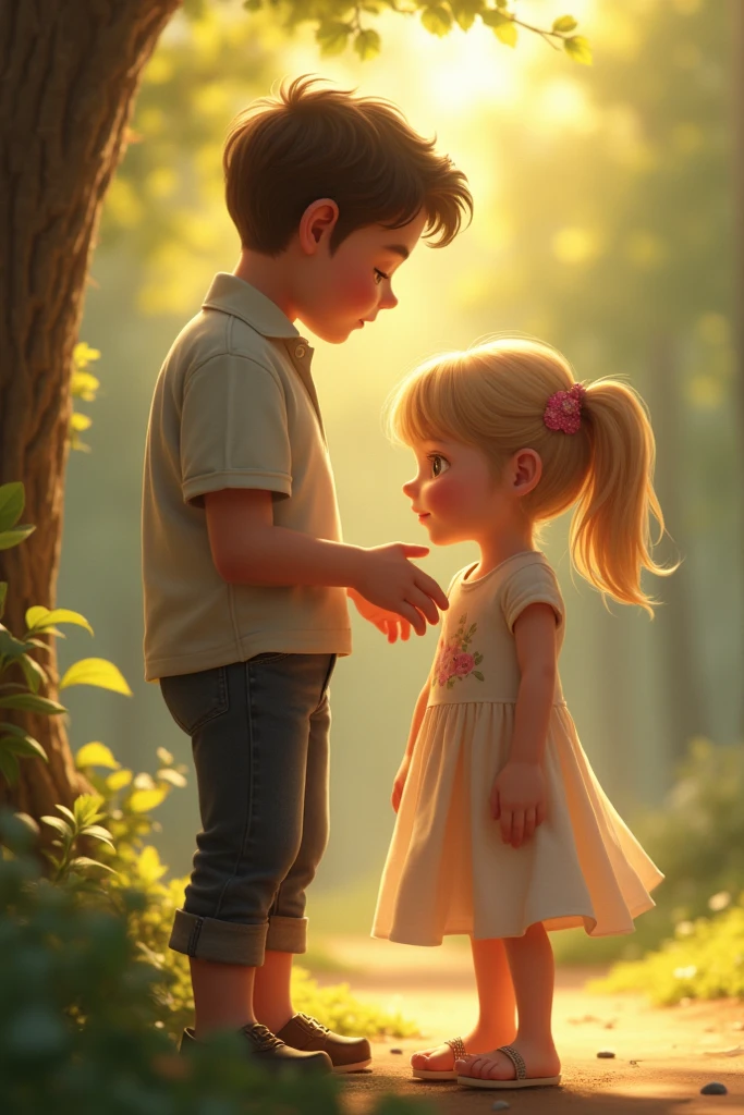 180 cm boy and 135 cm girl standing together as a couple in realism
