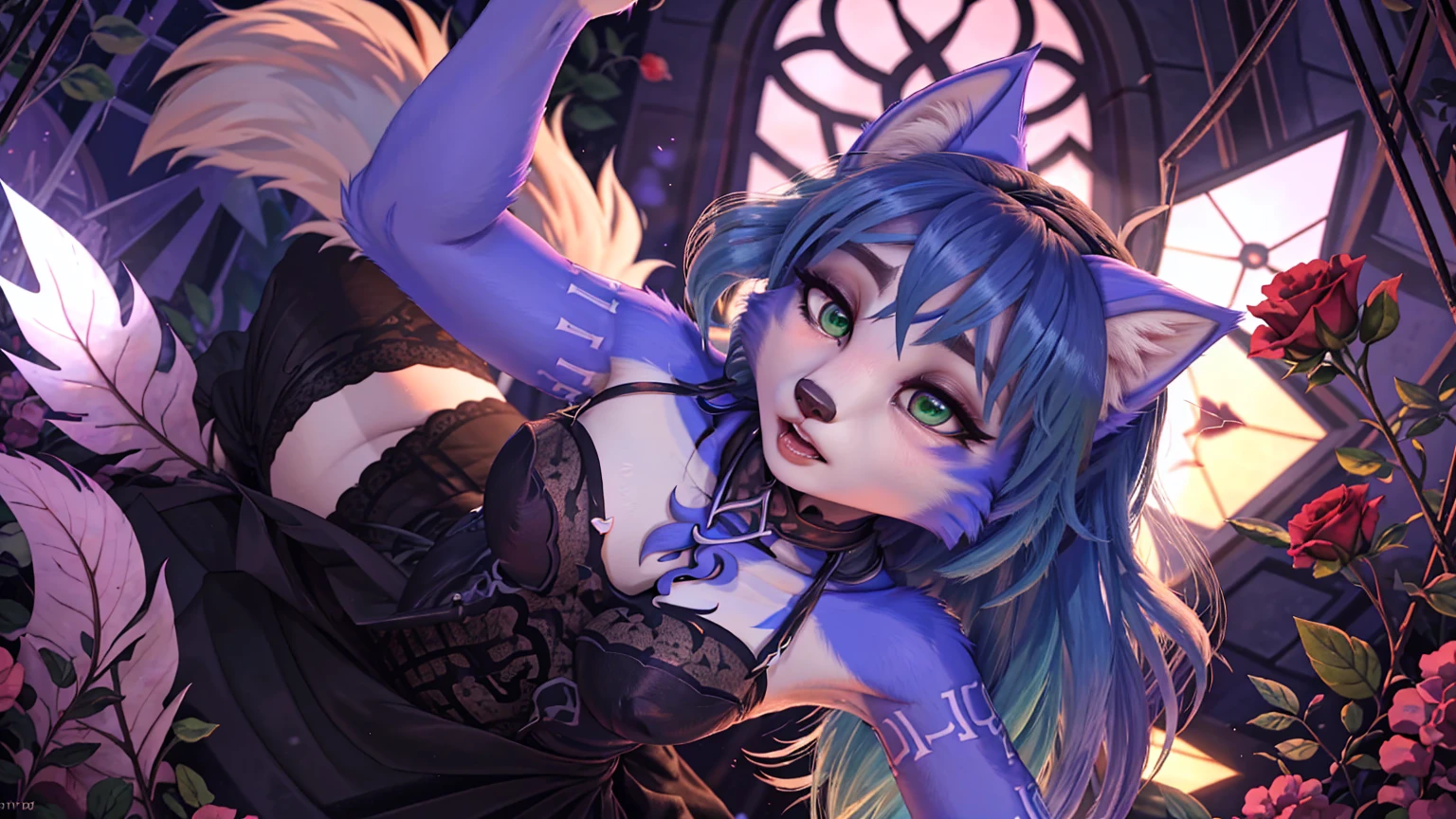 flat ilustration anime girl with long purple hair wearing a purple dress and a tiable, an anime drawing by Kamagurka, pixiv, fantasy art, detailed digital anime art, anime style 4 k, detailed anime art, anime goddess, beautiful anime art style, anime princess, anime moe artstyle, 8k high quality detailed art, detailed anime artwork, anime illustration