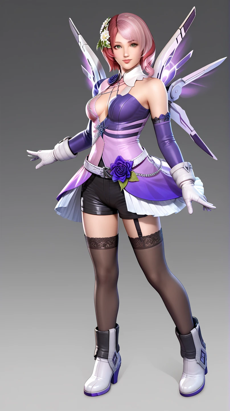 keqingdef,full bodyesbian,seductiv,Big chest,ogle,bare no clothes,simplebackground,black lence stockings,cropped shoulders,Leg straps