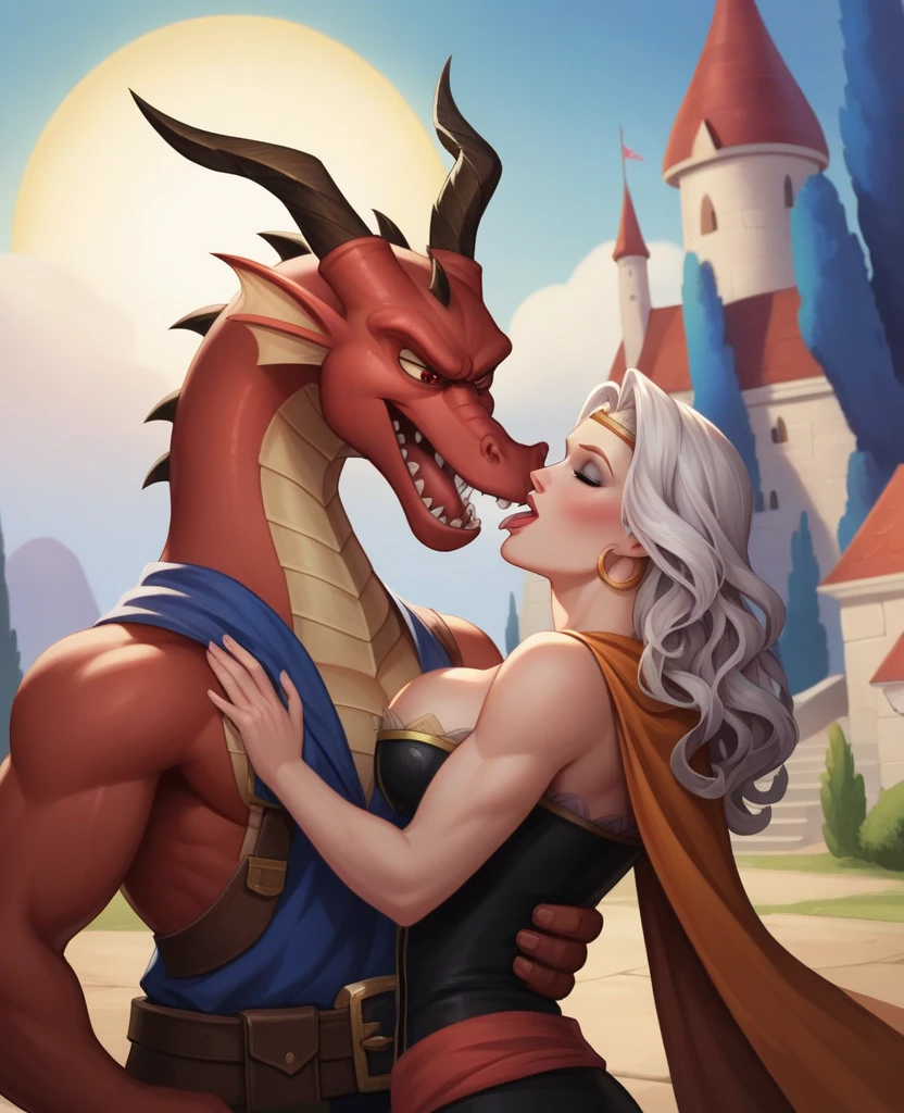 medium close up shot, faceless male, ((correct anatomy)), sad, quarter view, medieval hallway, (((day))), small female, big anthro, big male, (ultra detailed), a beautiful and detailed full size portrait of a female anthro adult human (naked, cum in vagina) knight dress, (((khls woman))) getting a blowjob by a big anthro dragon, wearing a cape, wearing a crown, after ex, scalie, beast, standing, ears, after cum, glowing eyes, reptile penetrating human, dominating male, nipples, smaller female, anthro on human, non-mammal breasts, big body, sexy body, goddess, wide hips, kenket, Ross Tran,ruan jia, trending on artstation,foxovh, cenematic lighting, detailed background, detailed eye, big penis, big balls, big_dom_small_sub, blowjob, full body,
