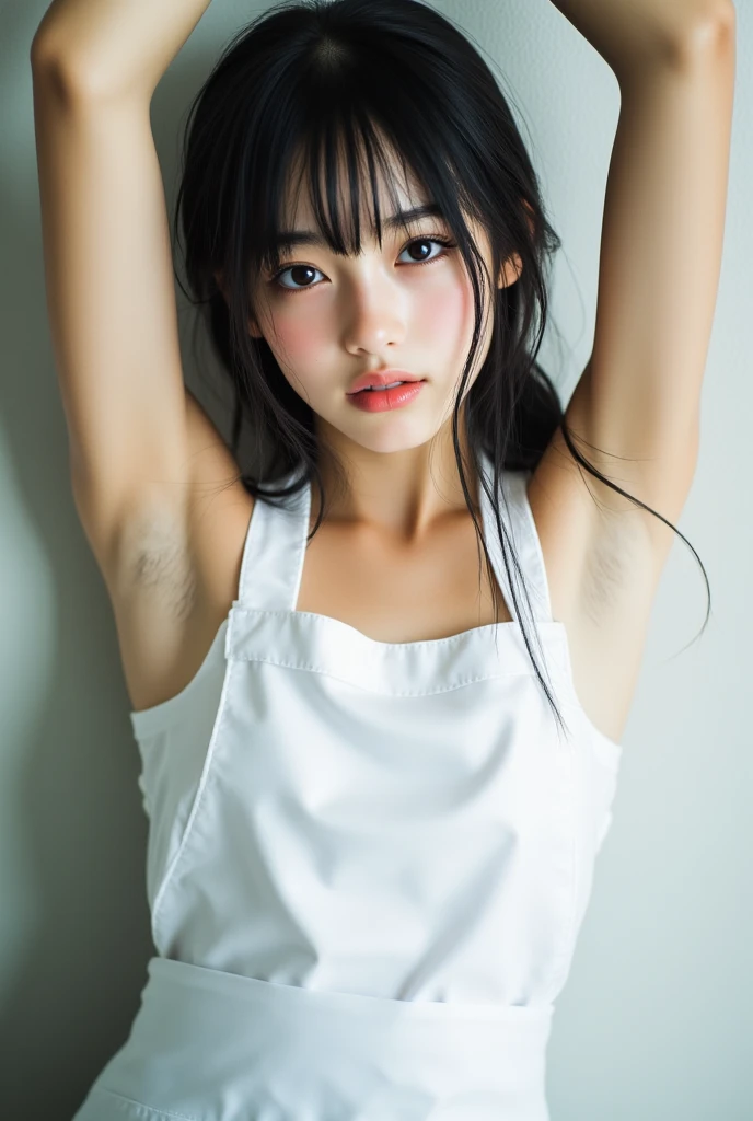 10 years old、underwear、raise your arms、raise upper arm、