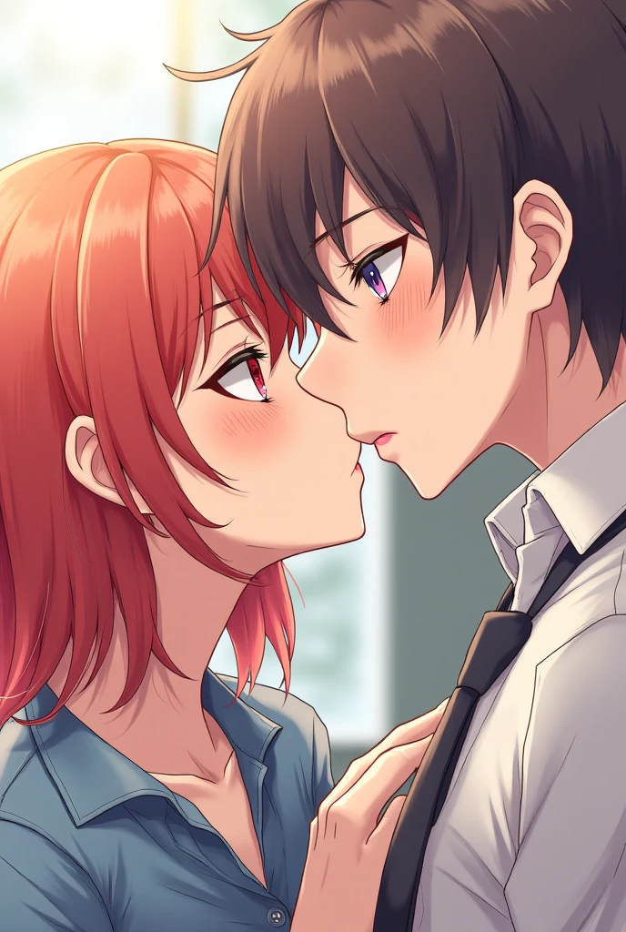 An anime boy penetrated his mother
