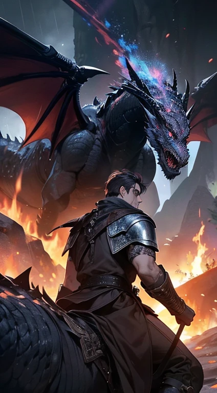 Black Dragon,muscular male,knight,absorption,