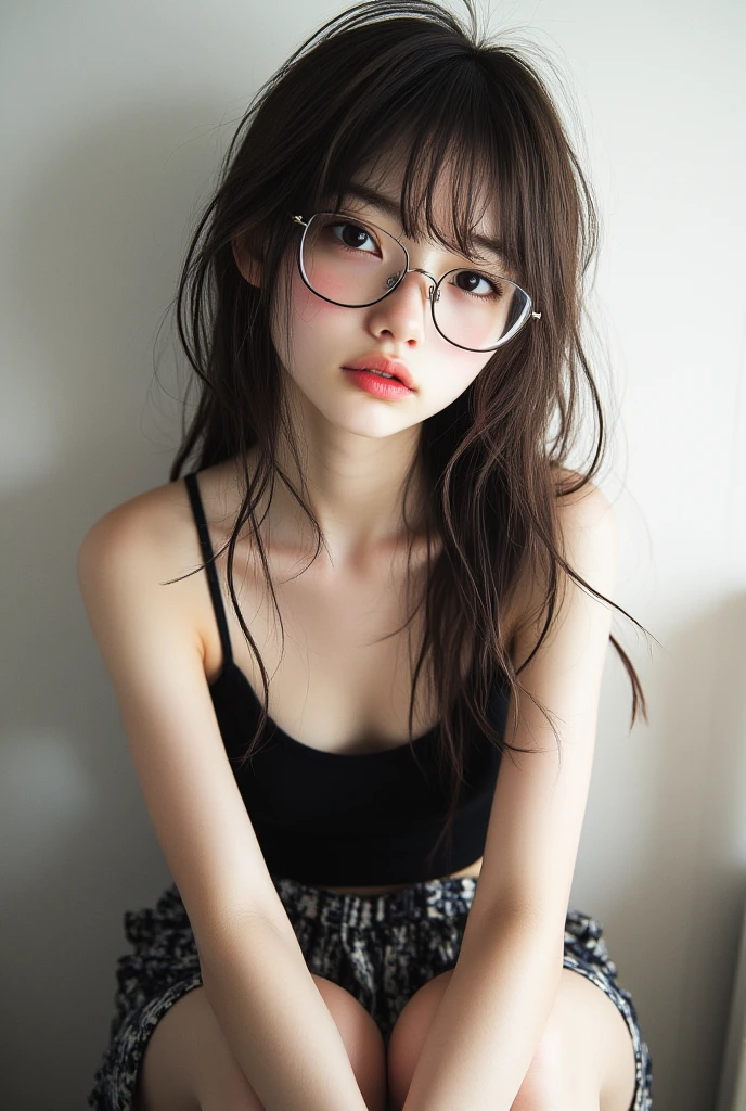 View your viewers,Leaning forward,(Random cute clothes),(Random Animation Pose),(Thin type),(Large Breasts),(Random hairstyle),(Best image quality, (8K), Ultra-realistic, 最high quality, high quality, High resolution, high qualityの質感, Attention to detail, Beautiful details, Fine details, Highly detailed CG, Detailed Texture, Realistic facial expressions, masterpiece, in front),(Wear glasses:1.1)