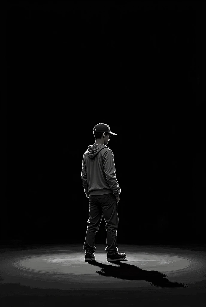 Make me a book cover where a brown-haired boy is dancing hip hop, in a dance hall, for practice and he's Korean and a little thin, wearing light clothing for my dance where you can't see his face, He's about , He looks like Taehyung from BTS, that his face is not seen and he appears from behind, He is a little tall and is