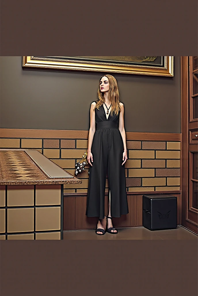 You can make a Powerpoint background to make a presentation on fashion design, but without models, It can be a table with fabric on top and on that table things that are classic from a haute couture designer.