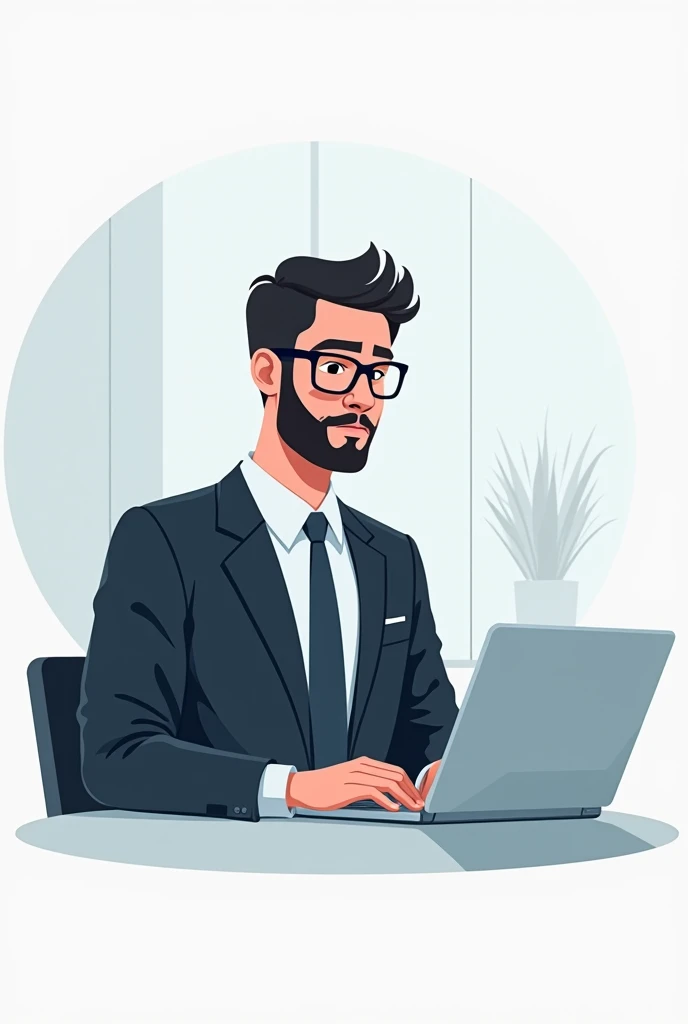A logo with a man in suit in front of his laptop, with the write up Freelancer Online Employment