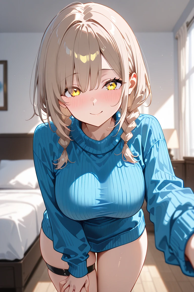 (((One girl))), Shibuya, blond hair, bob cut, from front, from above, Emphasize the cleavage, Seductive pose, looking at viewer, ((upper body)), face on focus, ((blush)), open mouth, tongue out, wide-eyed, blue eyes, heart-shaped pupils, saliva, ((sweat)), ((steam)), ((nervous)), black hoodie:1.3, black shorts:1.3, anime style, (best quality, 4k, 8k, highres, masterpiece:1.2, ultra-detailed, ultra-detailed eyes, HDR, UHD, studio lighting, ultra-fine painting, sharp focus, physically-based rendering, extreme detail description, professional, vivid colors, bokeh)