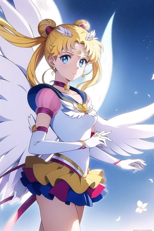1 girl, cloth pieces, solo, eternal sailor moon, energy drain, sobbing, tearing up, :o, tottering, tilt head, sad, pain, suffering, moaning, struggling, (torn clothes:1.3), fluttering skirt, (white panties:1.2)