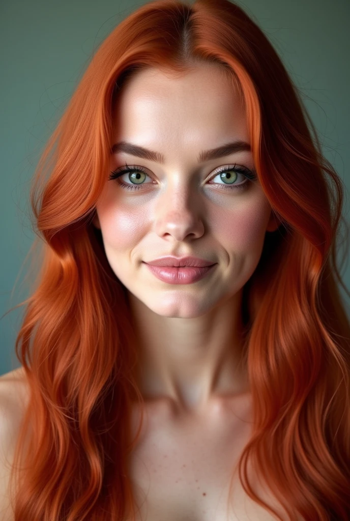 RAW photo, analog style, nude photograph of a beautiful, 25 year old, Natalie Dormer woman, standing in her messy bedroom, (naked), pale skin, red hair, wearing eyeliner, grainy, (high detailed skin:1.2), small boobs, a cup size breasts, [pastel goth], [instagram], colorized, ((detailed face)), (A photo from the nude_Selfie subreddit, best quality),  <lora:Natal1e:0.5>