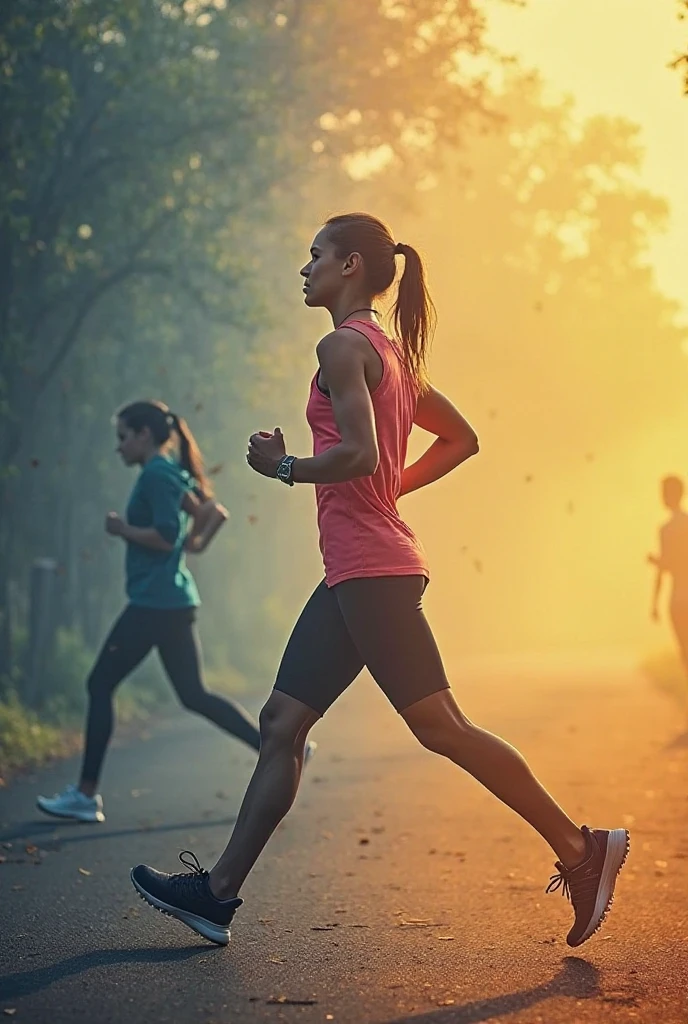 Early in the morning, two 24-year-old girls are jogging in a park in jogging attire. Both are very beautiful. One of them is named Shreya. Then a man comes towards them to meet them. He is also in a jogging attire. He is 25 years old.