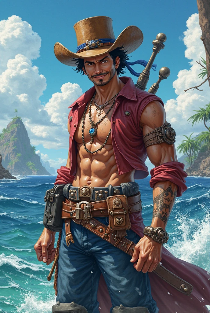 Mini miniature illustration humanoid cute Jack sparrow pirate zoom super detalhado